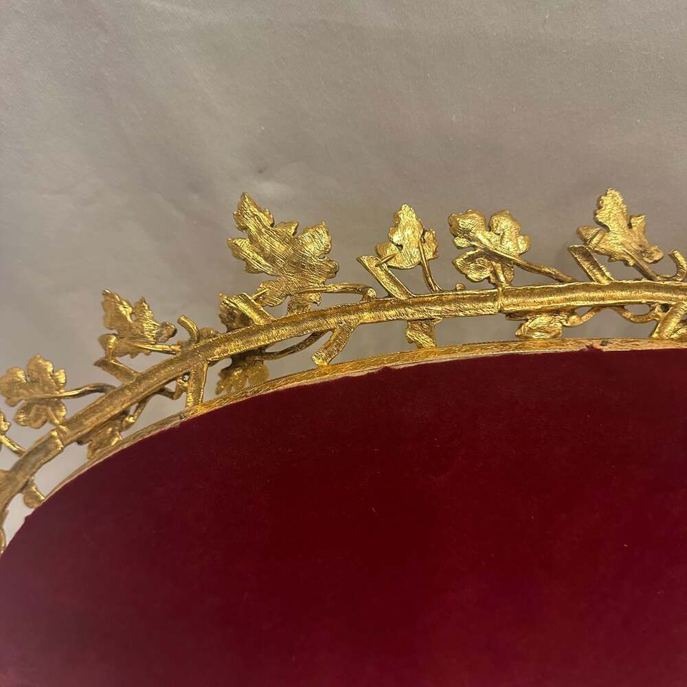 Vintage Hollywood Regency Gold Mirrored Dresser Tray or Wall Mirror, 1960s RARE - Picture 14 of 16